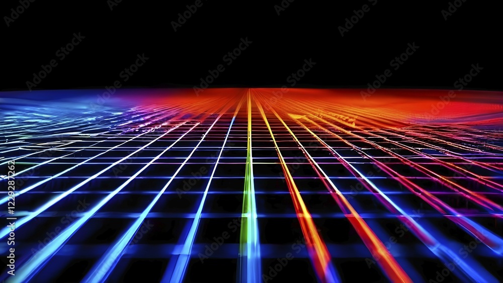 Poster ai generated laser lines intertwining intersecting overlapping each other