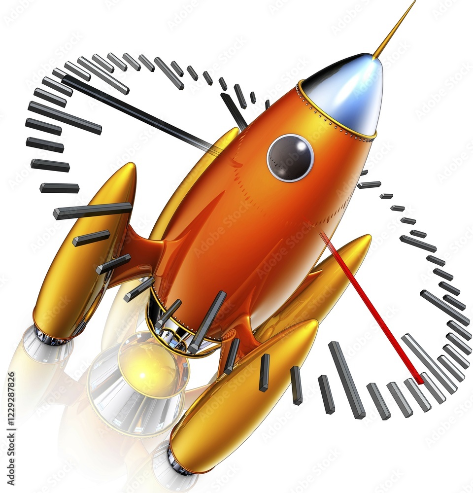 Poster high resolution 3d rendering of a count down