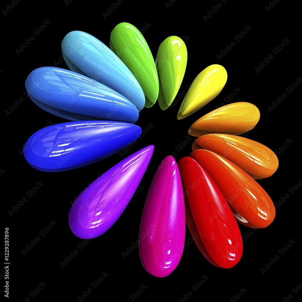 Poster 3d rendering of a color circle