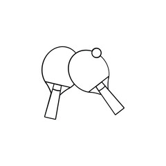 Ping pong icon in flat style. Racket and ball vector illustration