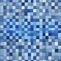 Fototapeta premium A gradient mosaic pattern composed of varying shades of blue squares, Seamless pattern, AI generated