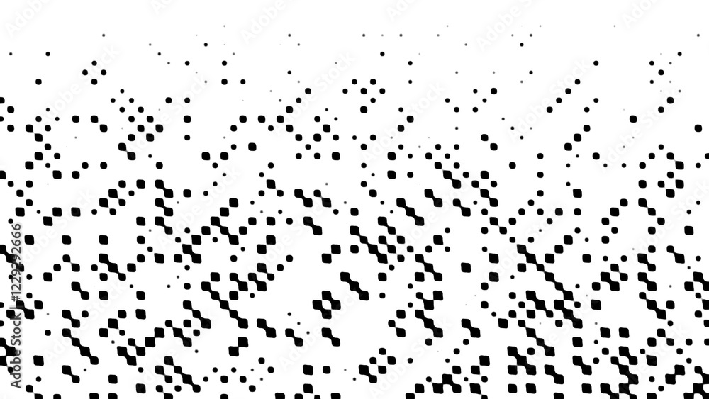 Poster many rows on blurred dots, computer generated abstract background, 3d rendering backdrop