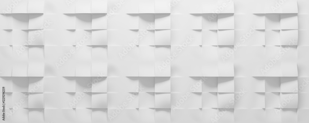 Fototapete modern abstract background with white cubes, 3d rendering