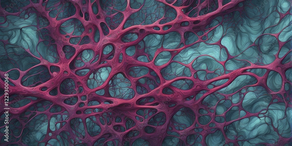 Aufkleber abstract representation of neural networks modeled after the human brain with intricate web-like pat