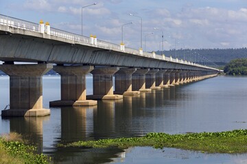 Thepsuda Bridge over Lam Pao, Lam Pao Dam, Non Buri, Kalasin Province, Isan, Thailand, Asia