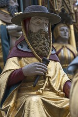Obraz premium Hieronymus, figure, Schöner Brunnen, Nuremberg, Middle Franconia, Bavaria, Germany, Europe