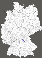 Erlangen-Höchstadt district, in Bavaria, location of the district within Germany