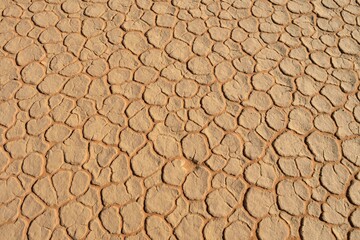 Clay pan or playa, broken surface, Sahara, Tassili n'Ajjer, Algeria, Africa