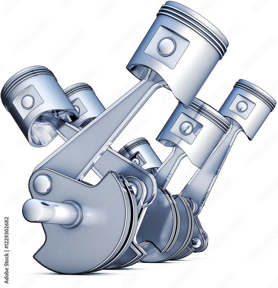 Poster high resolution rendering of a engine