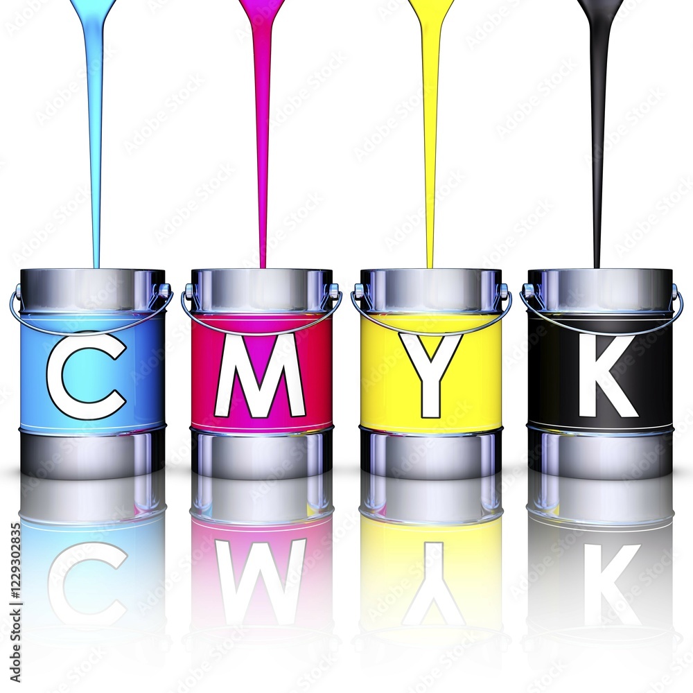 Poster high resolution 3d rendering of a color concept