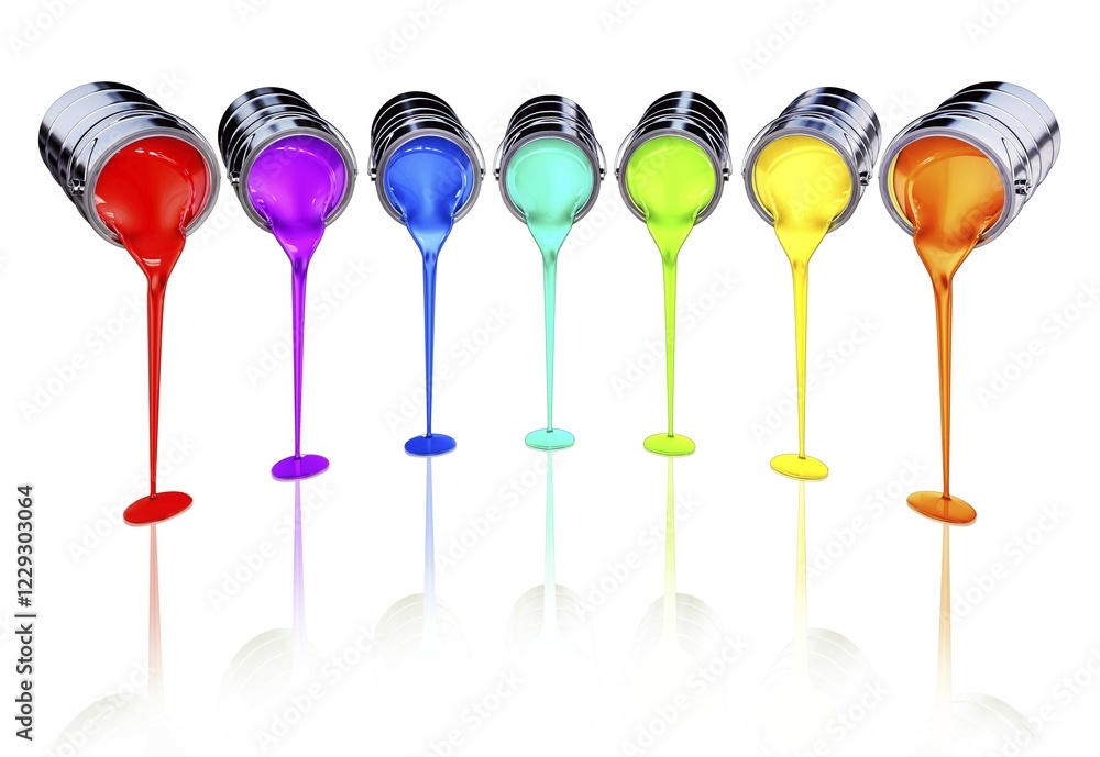 Poster 3d rendering of a color concept