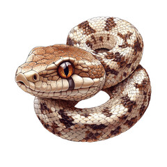 Obraz premium Snake isolated on transparent background.