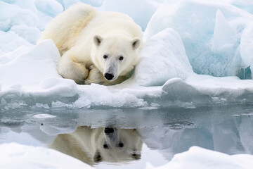 Male polar bear (Ursus maritimus) on ice