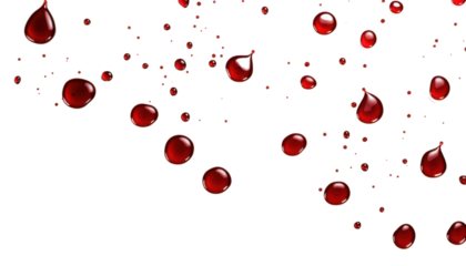 Blood drops isolated on transparent background