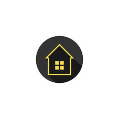 House with long shadow icon isolated on transparent background