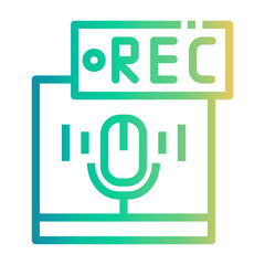 recording Line Gradient Icon