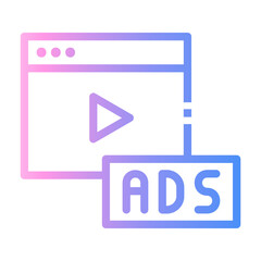 advertising Line Gradient Icon