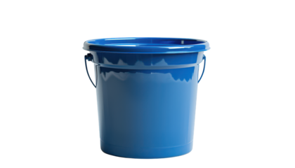Blue Bucket With Handle isolated on transparent background
