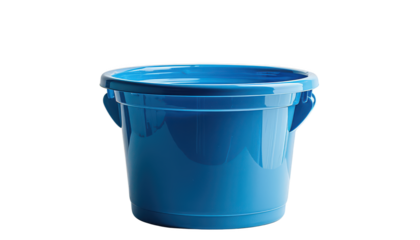 Blue Bucket With Handle isolated on transparent background
