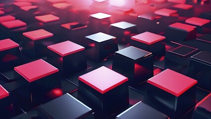 Squares dominate a flat background low poly design, AI generated, colors, animation, abstract, geometry, art, colorful, cube