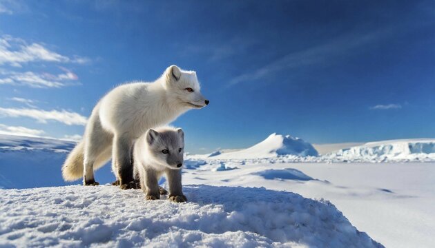 KI generated, An arctic fox (Vulpes lagopus), snow fox, arctic fox