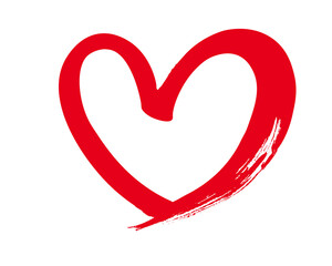 Heart icon hand drawn brush rough illustration graphic design