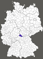 District of Rhön-Grabfeld, in Bavaria, location of the district within Germany