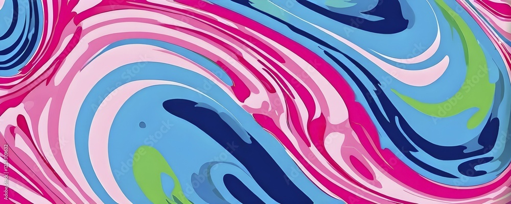 Aufkleber seamless abstract pattern of vector fluid curved lines creating a dynamic ripple effect in vibrant c