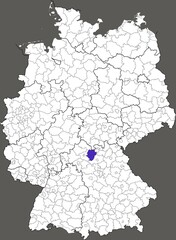 Haßberge district, Hassberge, in Bavaria, location of the district within Germany