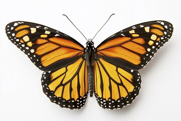 Fototapeta premium Monarch Butterfly on white background. Generative Ai, AI generated