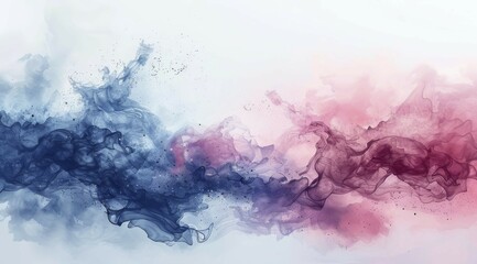 Obraz premium Contrasting smoke-like abstract with dynamic blue and pink flowing forms, ai generated, AI generated