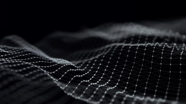 Modern design of network connection structure. Abstract background with interlacing dots and lines. 3D rendering.
