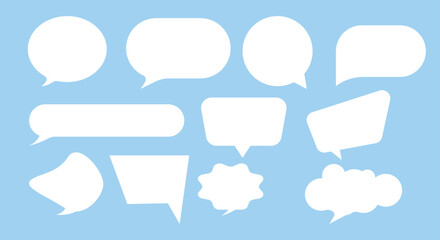 Set of white buble chat icon design. vector