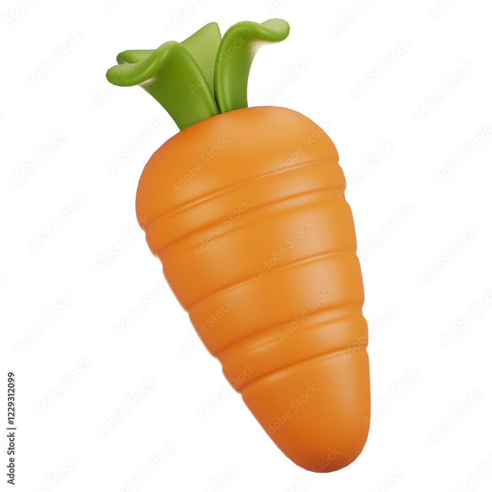 Aufkleber 3d rendering vegetables icon concept. 3d render carrot icon