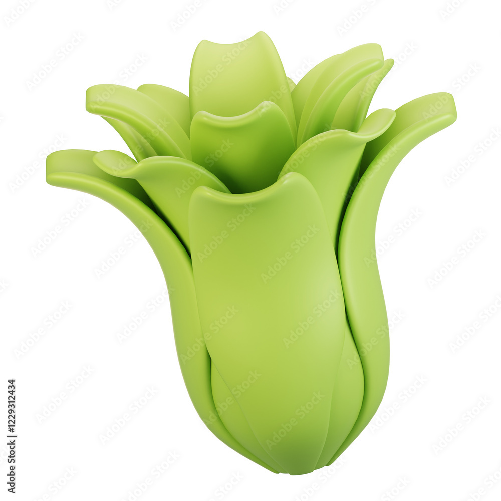 Aufkleber 3d rendering vegetables icon concept. 3d render lettuce icon