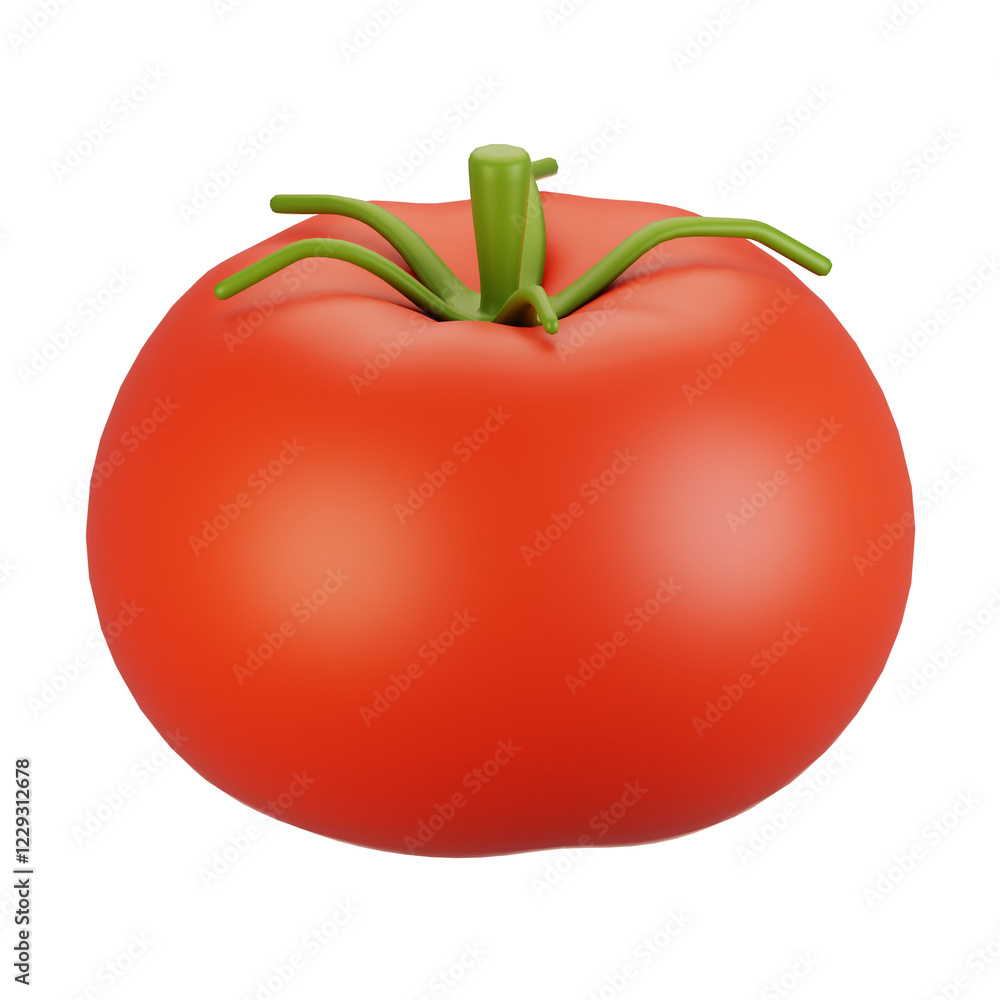 Poster 3d rendering vegetables icon concept. 3d render tomato icon