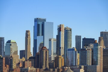 Obraz premium Skyline of Lower Manhattan with skyscrapers, New York City, New York, USA, North America
