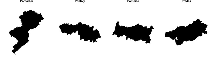 Pontarlier, Pontivy, Pontoise, Prades outline maps