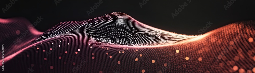 Poster futuristic wave. tech background. 3d big data visualization. analytical showcase. 3d render