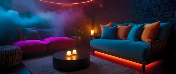 A cozy nook filled with brightly colored cushions inviting relaxation