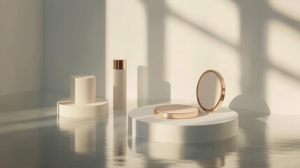 Bottles of makeup foundation and cushion,Collection of skin foundation bottles in different shades and samples on color background,makeup essentials,Cushion Foundation liquid and swatche,copy space.