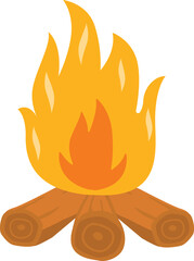Campfire firewood deisgn vector Illustration