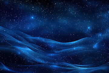 Abstract Futuristic Digital Landscape with Starry Sky