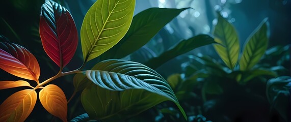 A dazzling close up of alien foliage showcasing intricacies of color and design