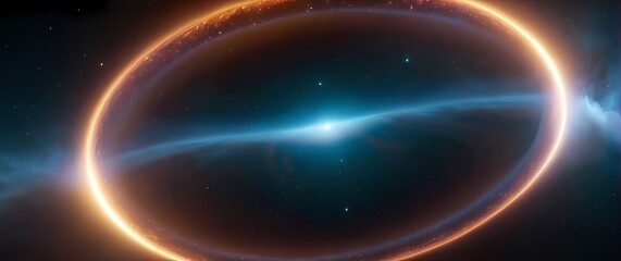 A dazzling close up of cosmic rings adorned with vibrant hues enhancing celestial beauty