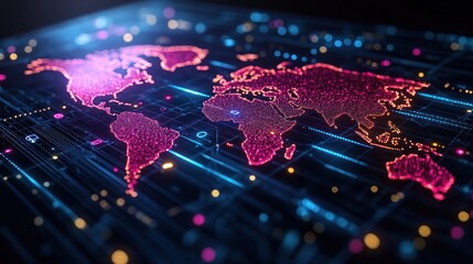 Global network data flow, digital map (1)