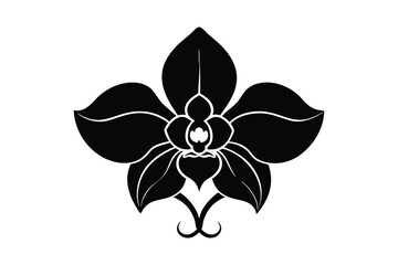 An elegant orchid silhouette art illustration.eps
