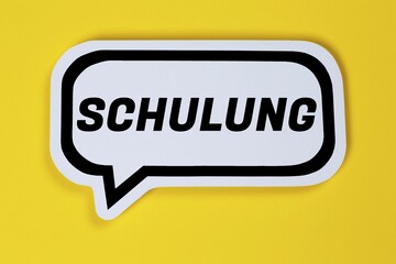 Training seminar course workshop learn education in speech bubble communication business concept in Stuttgart, Germany, Europe