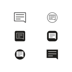 document icon set vector and set of message icon silhouette outline vector illustration 
