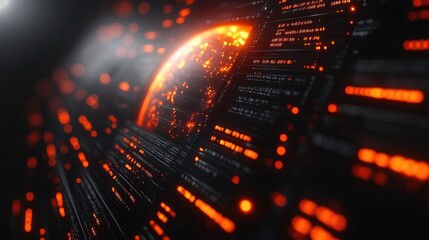 Global Network Data Stream, futuristic server room